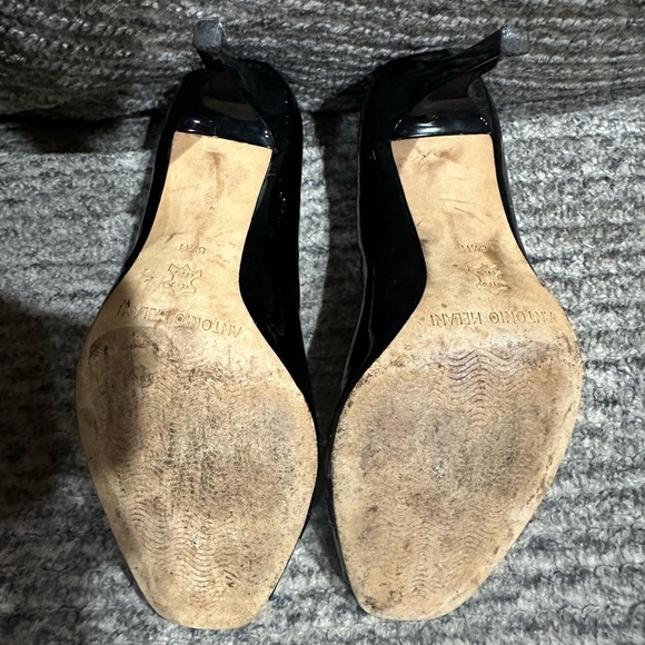 Antonio Melani Womens Black Patent Leather Peep Toe Heels Buckle, 8.5M - Picture 4 of 5